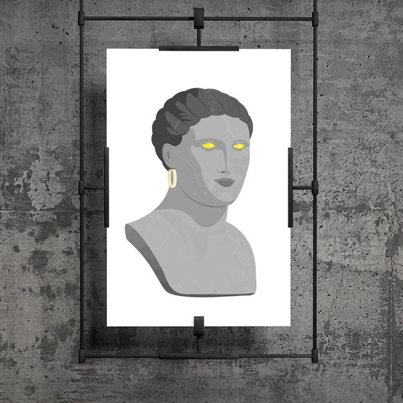 Greek Goddess with Golden Earring - Picture 1 of 2